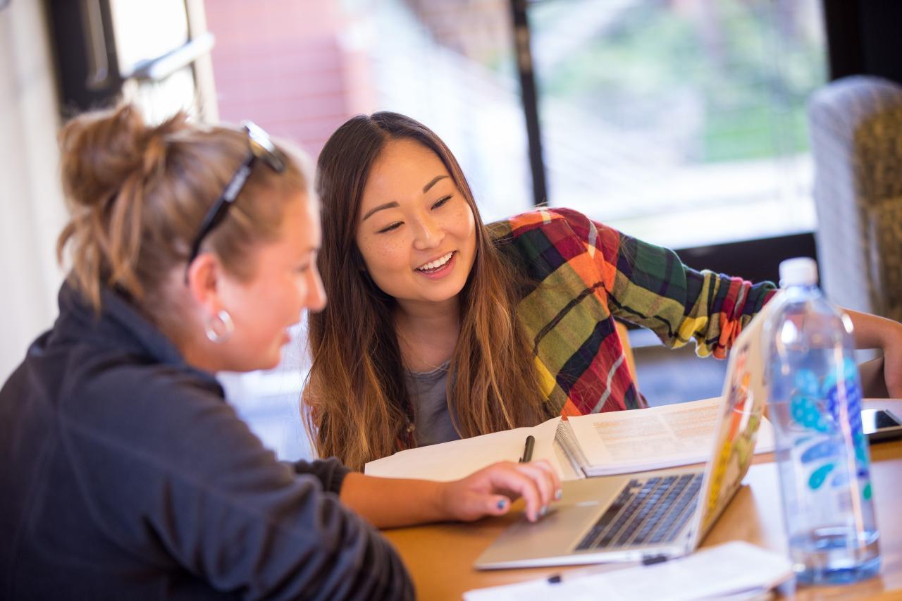 Students working